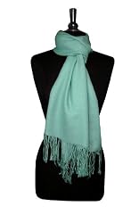 Biagio 100% Wool Pashmina Scarf TURQUOISE Color Women's Shawl Wrap