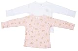 Snapibasic Mitten Sleeves Snap Shirt, White/Pink Print, Small