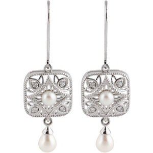 Genuine IceCarats Designer Jewelry Gift Sterling Silver .08 Ctw Fashion Earrings. 18