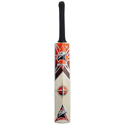 Hawk Supreme Popular Willow Cricket Bat, Short Handle (Orange)