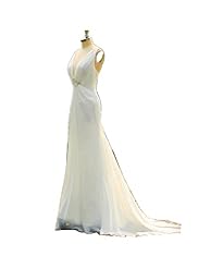 V-neck Backless Lace Chiffon Mermaid Evening Dress/Prom Dress/Party Dress/Wedding Dress 