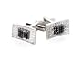 Gorgeous Black Crystal on Top of CZ Cubic Zirconia Silver Cufflinks with Gift Box