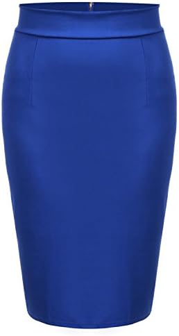 Changde360 Warm Fashion Sexy Women Office Pencil Skirts Midi Back Zipper High Waist Black White Green Bodycon Autumn Wrap Knitted Skirt BlueM Soft