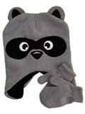 Critter Collection Infant & Toddler Boys Gray Raccoon Winter Hat & Mittens Set