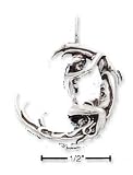 Sterling Silver Lady Swinging On The Moon Charm