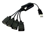 4 Port USB Hub - Hi Speed Plug and Play Black Expansion Extension - Windows XP/Vista/Windows 7 Mac OSX - Part of the TECH GEAR UK RANGE