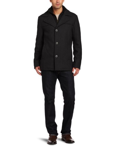 Kenneth Cole New York Men's Melton Single-Breasted Coat
