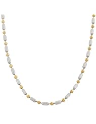 14 Karat Gold over Silver 2.3-mm Alternate Ball Barrel Necklace (22 Inch)