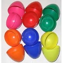 Unassembled Plastic Easter eggs - assorted colors (12/PKG)