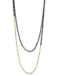 Lena Skadegard "Thaleia" Faceted Black Spinel with 22k Gold Faceted Bead Necklace