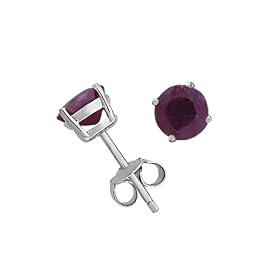 Sterling Silver 8mm Round Ruby Earrings by Amazon.com Collection
