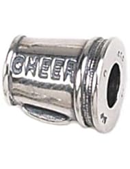 Genuine Zable (TM) Product. 925 Sterling Silver "Cheer" Megaphone Charm. 100% Satisfaction Guaranteed.