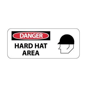 SA104R - Danger Hard Hat Area 7" X 17" .050" Rigid Plastic