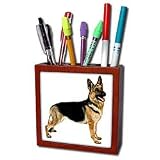 Dogs German Shepherd - German Shepherd - Tile Pen Holders-5 inch tile pen holder