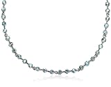Sterling Silver 3mm Blue Topaz Necklace, 18
