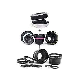 Lensbaby Composer for Nikon F Mount SLR's - with Lensbaby Optic Box Set Bundle for Composer, Muse, & Control Freak - Lensbaby Accessary Kit Bundle with 0.6X Wide Angle / 1.6X Telephoto Macro Kit, & Creative Aperture Kit