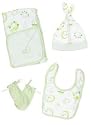 Bebini 4-Pc Layette Set with Blanket, Hat, Bib & Mittens