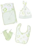 Bebini 4-Pc Layette Set with Blanket, Hat, Bib & Mittens