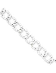 6.4mm, Silver Half Round, Wire Curb Chain, 8 inch