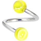 Spiral Twister - Yellow MARBLE Belly Button Ring - B0002T2HPA