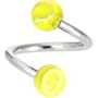 Spiral Twister - Yellow Marble Belly Button Ring