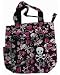 Outer Rebel Fashion Handbags- Large Pocketed Tote, Black with Sketchy Stars, Hearts & Skulls with Sk