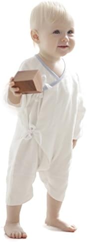 G100 Unisex-baby Organic Bamboo Colored Cotton Lace-up Kimono Sleepsuit