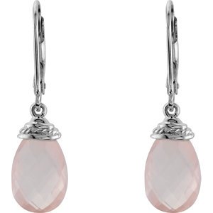 Genuine IceCarats Designer Jewelry Gift Sterling Silver Earrings. Pair Genuine Rose Quartz Earrings Earrings In Sterling Silver