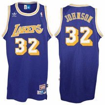 Magic Johnson Los Angeles Lakers #32 Retro Swingman Adidas NBA Basketball Jersey (Purple)