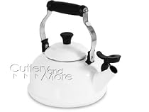 Le Creuset Enamel-on-Steel 1-4/5-Quart Whistling Kettle, White