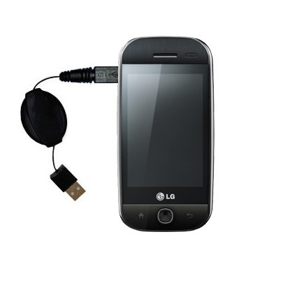 Retractable USB Cable for the LG GW620 with Power Hot Sync and Charge capabilities - uses Gomadic TipExchange Technology
