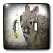 Cassie Peters Rabbits - Lionhead Bunny in a Teacup - Light Switch Covers - double toggle switch