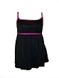 Womens Plus Size Longitude Swimdress Swimsuit, Long Tankini Swimwear, Black/Hot Pink or Black/White, 16W-26W