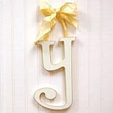 Wooden Hanging y: Pink Polka Dot Ribbon