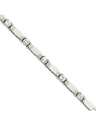 14k Gold White Gold 7in Holds 11 4mm Stones 2.75ct Bar Link Tennis Bracelet Moun