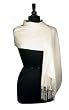 100% Pashmina Solid Cream Shawl Wrap. Woman's Scarf.