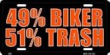 Trailer Trash Biker License Plate Sign