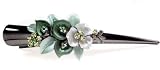 Green Scarlett Flower Crystal Alligator Clip
