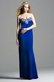 Cobalt Strapless Sweetheart Dresses by Faviana