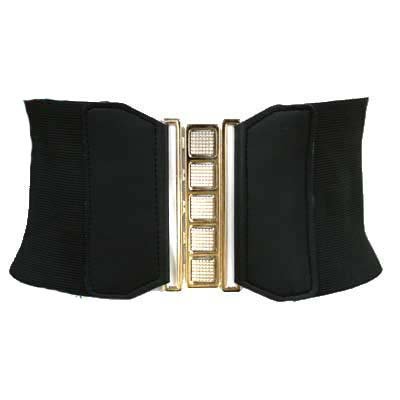 BLACK ELASTIC STRETCH 4.5 WIDE CORSET CINCH BELT