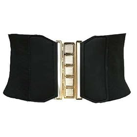 BLACK ELASTIC STRETCH 4.5 WIDE CORSET CINCH BELT