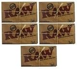 RAW BRAND Cigarette Rolling Papers - Raw 300s - FIVE PACKS - 1500 Sheets 1.25 Size