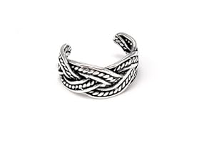 Sterling Silver .925 Braided Band Antiqued Finish Design Ear Cuff Wrap Include Special Gift Pouch.