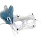 White Fabric Italian Masks Blue Feather Sequins Masquerade Mardi Gras Mask Venetian