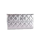 **限定SALE**CHANEL：シャネル 2011〜12年秋冬新作 外小銭入れ二つ折り長財布 メタリックシルバー　並行輸入 CHANEL 限定