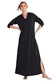 Woman Within Plus Size Hooded Tag-Free Knit Lounger By Dreams &Amp; Co (Black,L) Woman Within Plus Size Hooded Tag-Free Knit Lounger By Dreams &Amp; Co (Black,L)