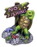 Turtle No Fishing Aquarium Ornament, Small
