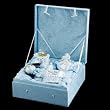 4-Piece Blue "Baby's First Christmas" Boy Glass Ornament Boxed Gift Set