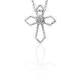 10k Choice of White or Yellow Gold Diamond Cross Pendant (.04 cttw, J-K Color, I2-I3 Clarity)