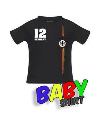 DEUTSCHLAND LOGO RUND – DELUXE – BABY – SCHWARZ – T-SHIRT by Jayess-Baby Gr. 56/62